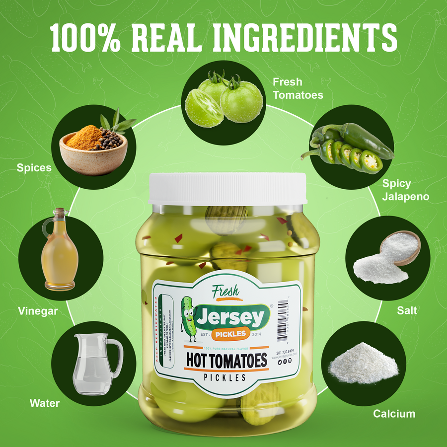 Hot Pickled Green Tomatoes
