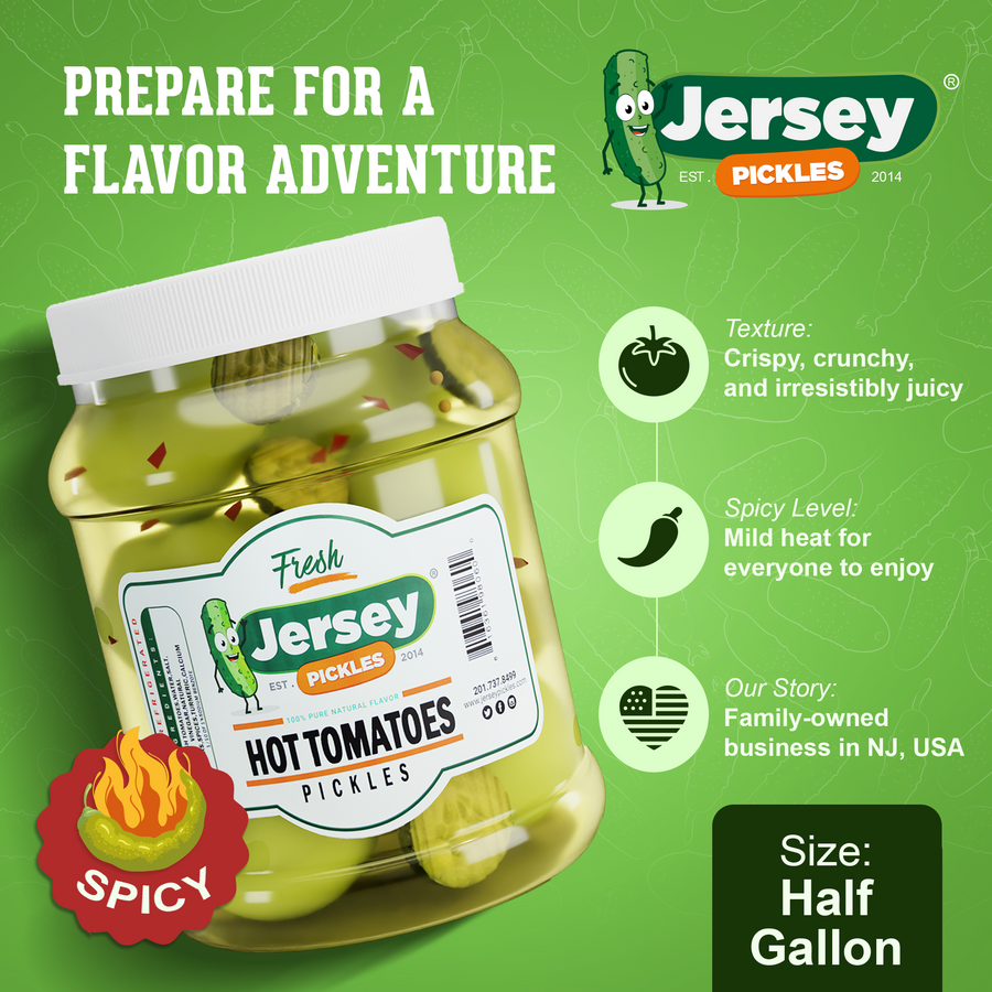 Hot Pickled Green Tomatoes