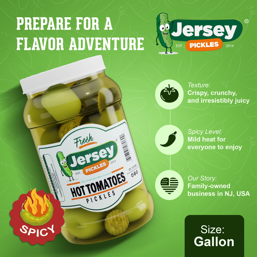 Hot Pickled Green Tomatoes