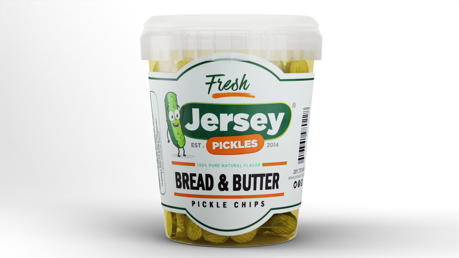 Jar of sweet bread and butter pickle chips