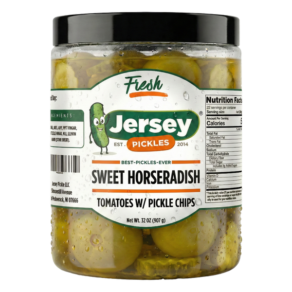 Sweet Horseradish Pickled Tomatoes