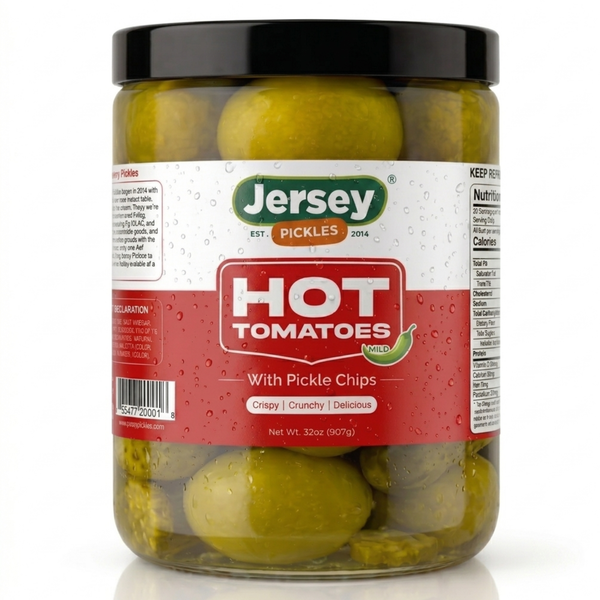 Hot Pickled Green Tomatoes