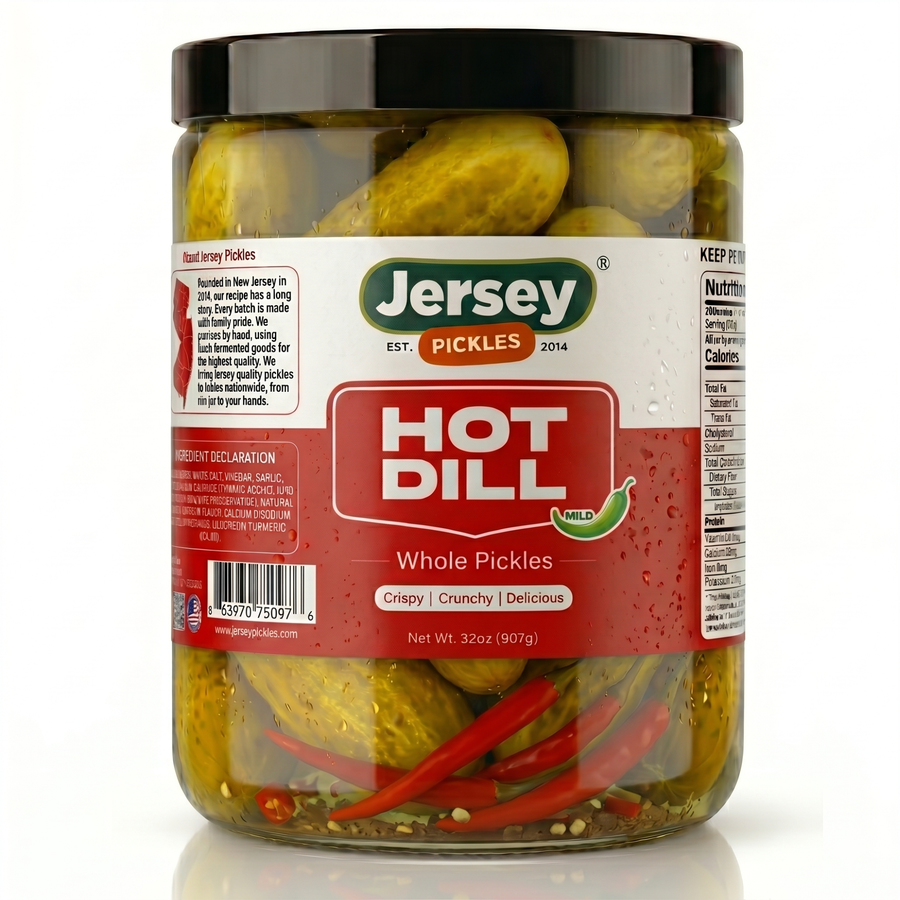 Whole Hot Dill Pickles
