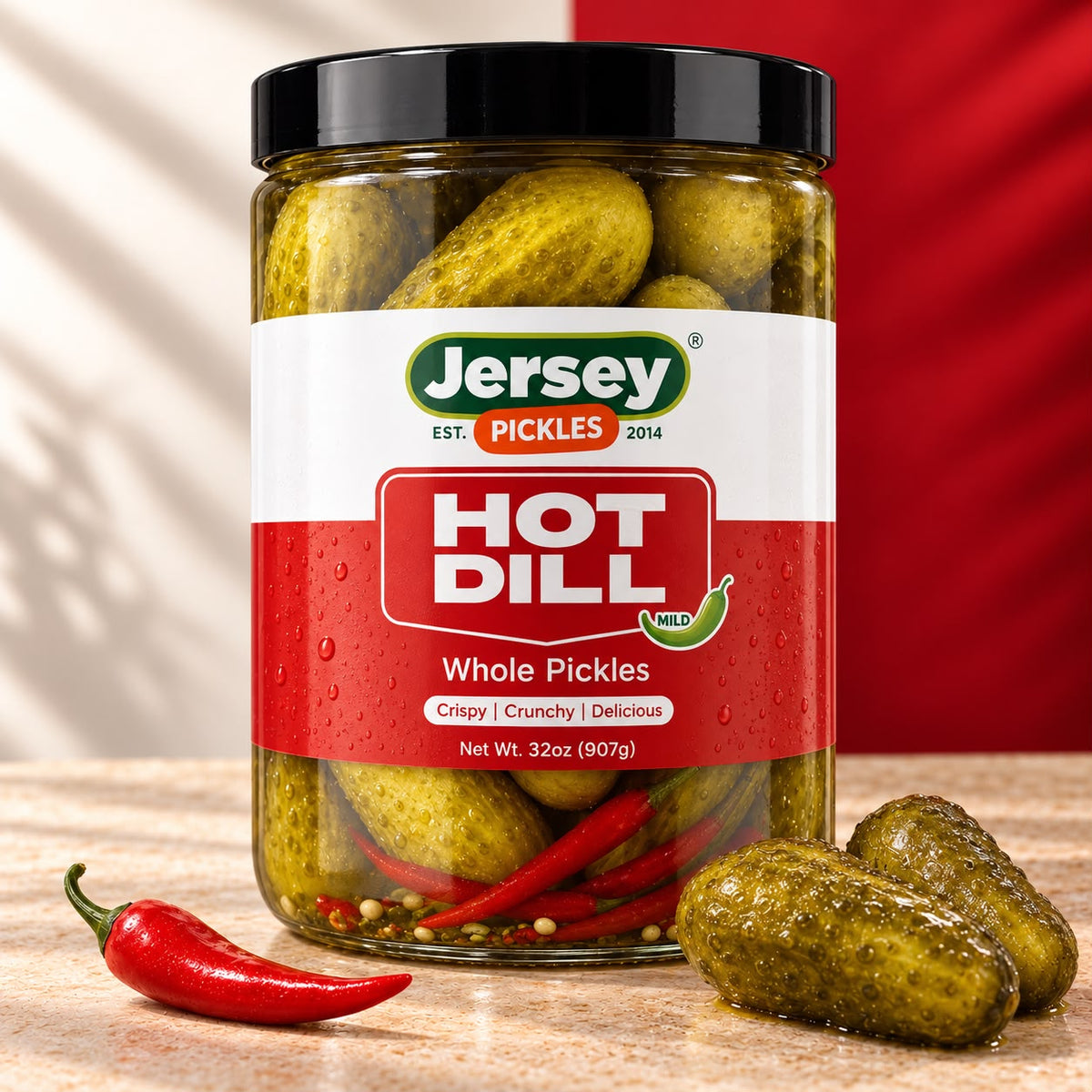 Whole Hot Dill Pickles