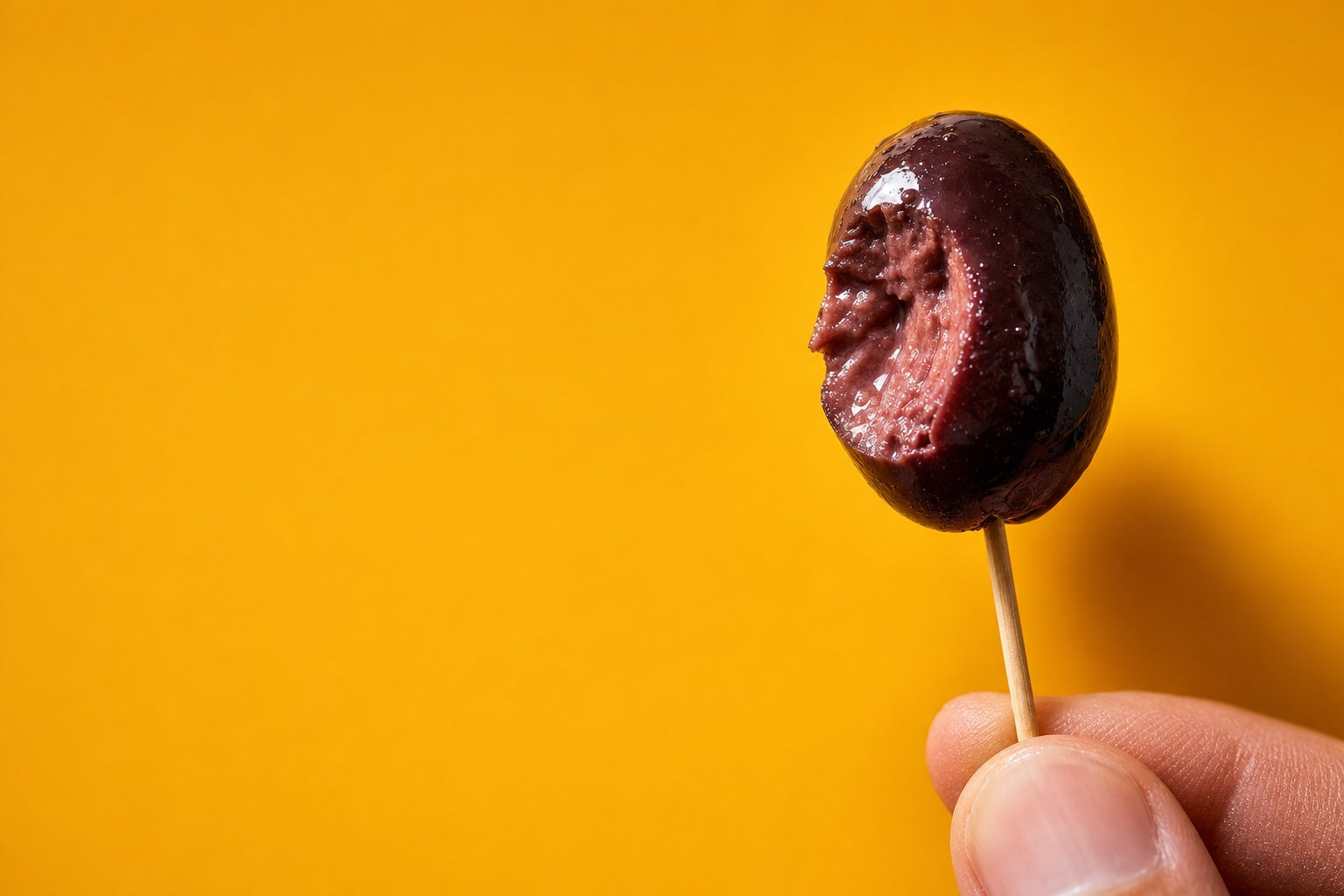 Olive Me kalamata olive on a stick