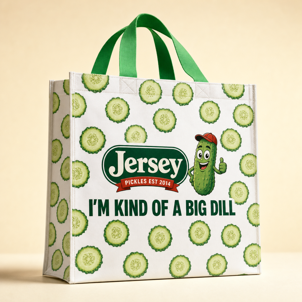 Jersey Pickles free reusable tote bag